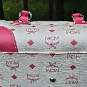 Mcm Visetos Boston Bag Hot Pink - Image 17