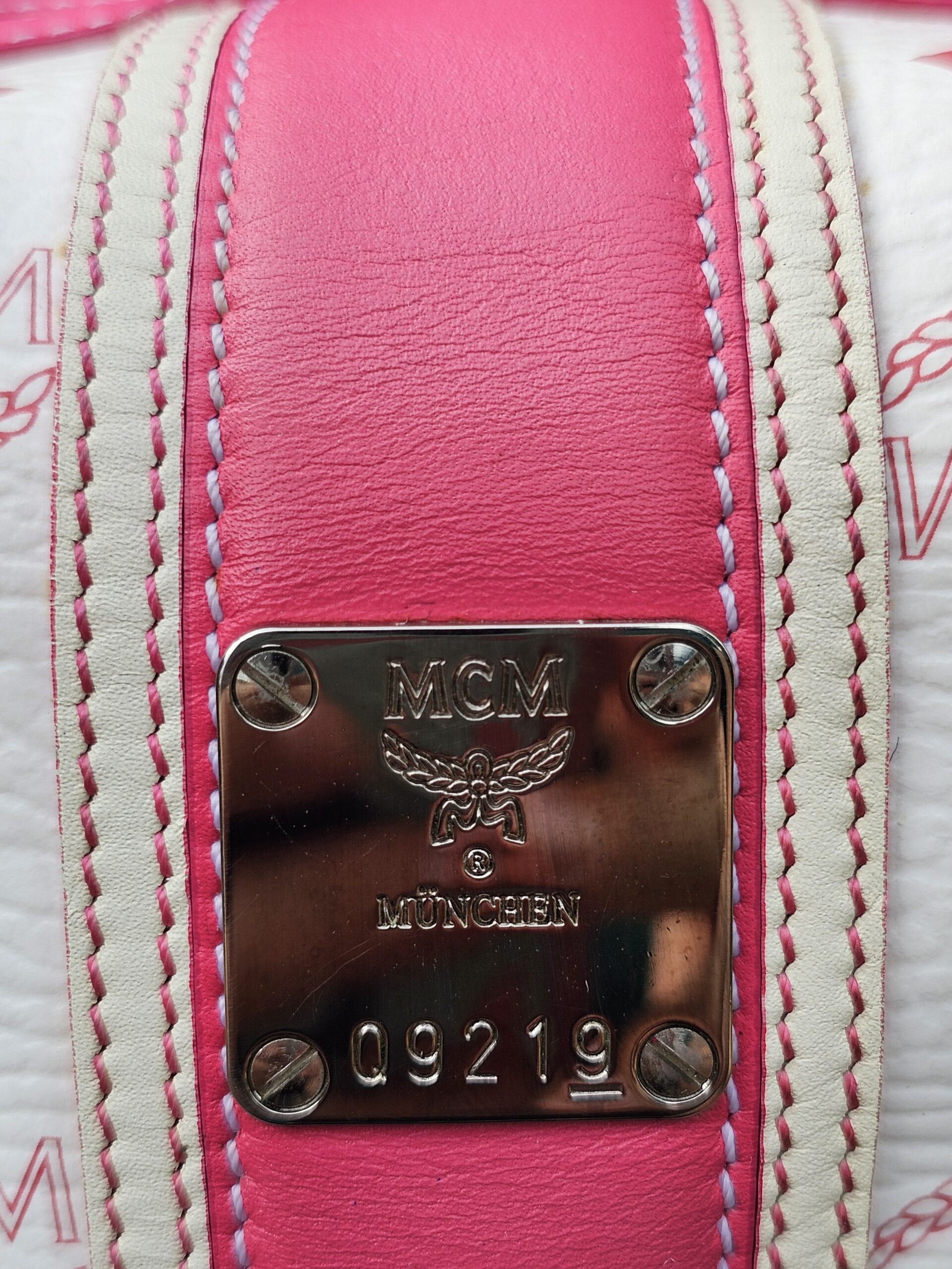 Mcm Visetos Boston Bag Hot Pink - Image 18
