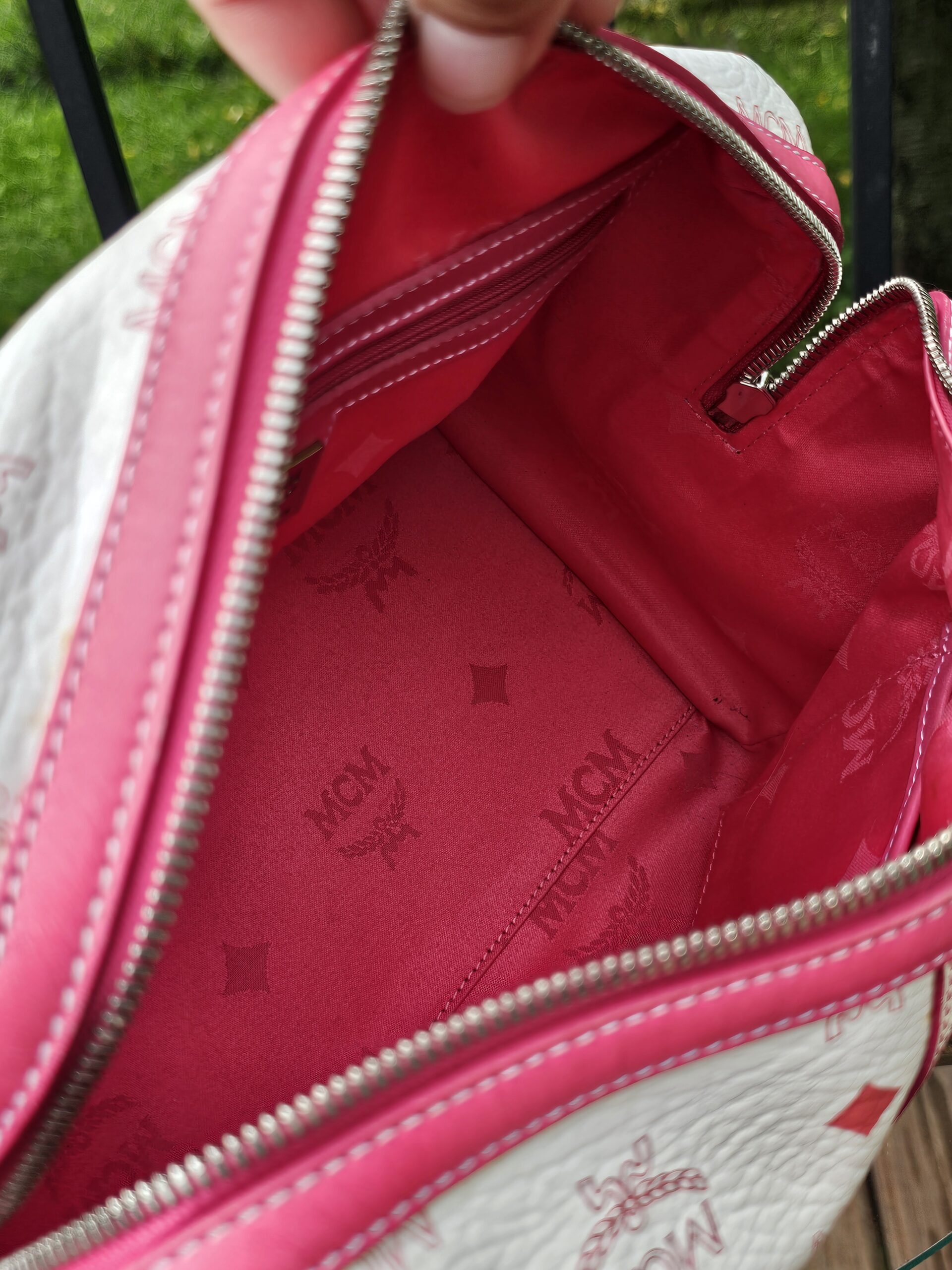 Mcm Visetos Boston Bag Hot Pink - Image 22