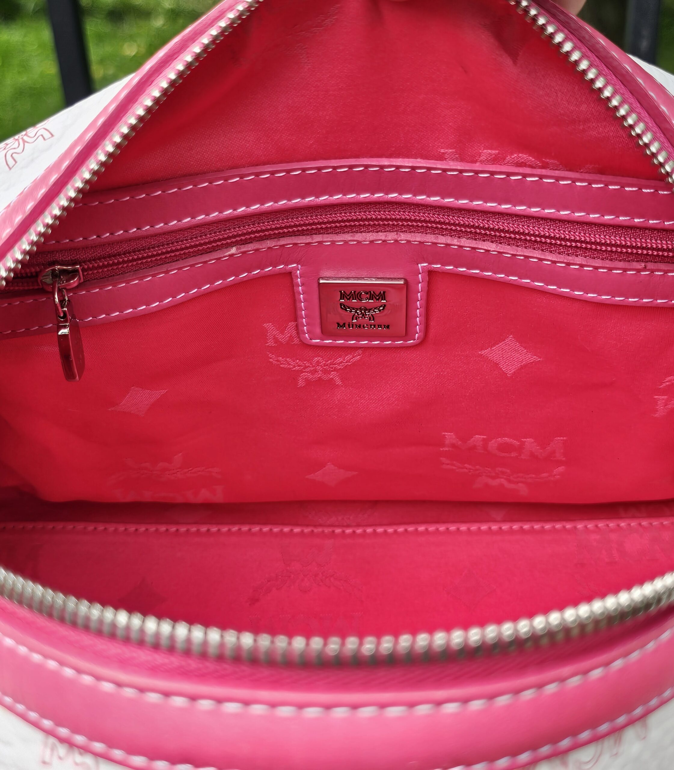 Mcm Visetos Boston Bag Hot Pink - Image 23