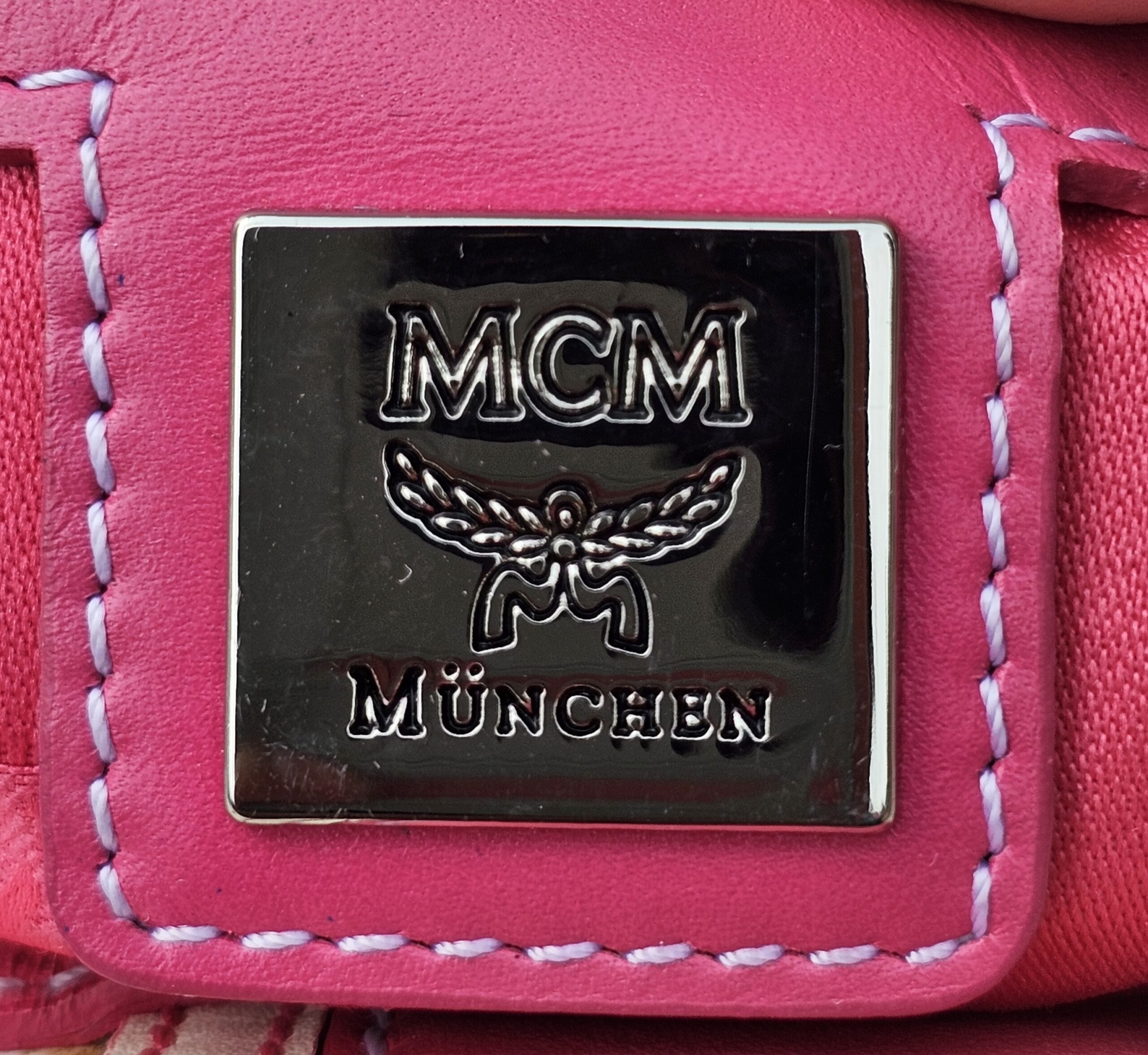 Mcm Visetos Boston Bag Hot Pink - Image 25