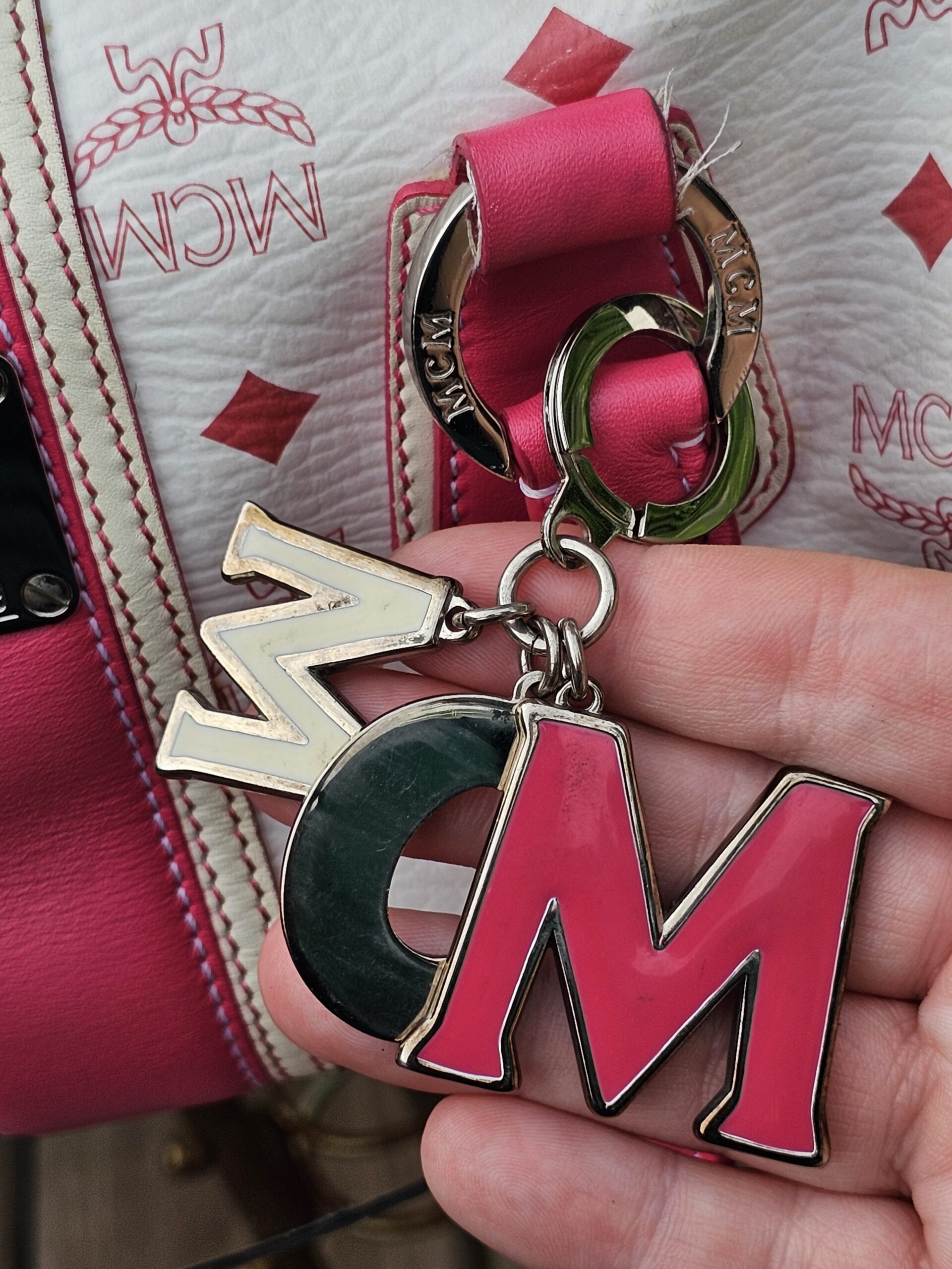 Mcm Visetos Boston Bag Hot Pink - Image 28