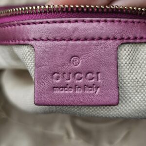 Gucci made in Italy leather tag inside the Guccissima Heart Bit tote