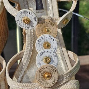 Discs on the Louis Vuitton espadrille wedge sandals printed Louis Vuitton Trunks and Bags Paris