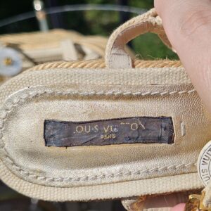 Louis Vuitton Paris stamped on the insole of the Trunks and Bags espadrille wedge sandals