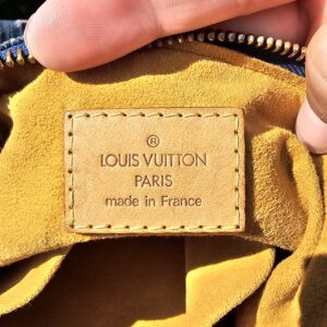 Louis Vuitton Paris made in France heat stamp inside the Monogram Denim Baggy PM