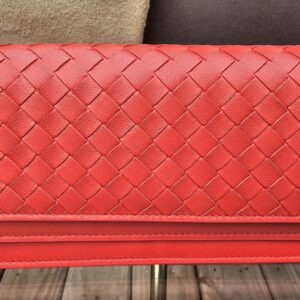 Bottega Veneta continental flap wallet in Cassis Nappa leather with the Intrecciato woven weave
