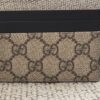 Gucci Essence card holder in beige and ebony GG Supreme canvas with black calfskin trim