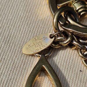 Louis Vuitton engraved plaque on the chain of the Colorline key holder and bag charm