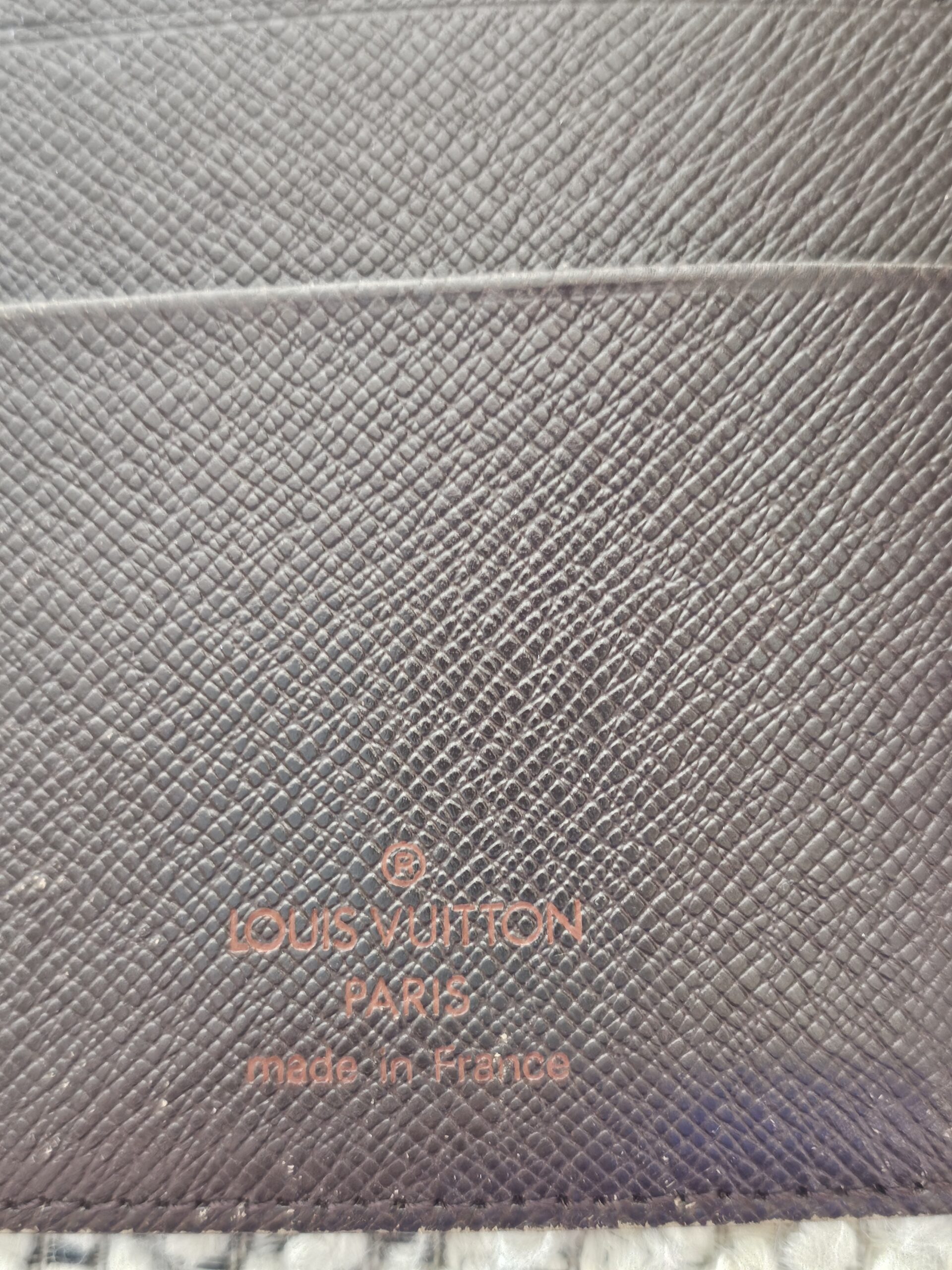 Louis Vuitton Paris made in France heat stamp inside the Medium Ring Agenda