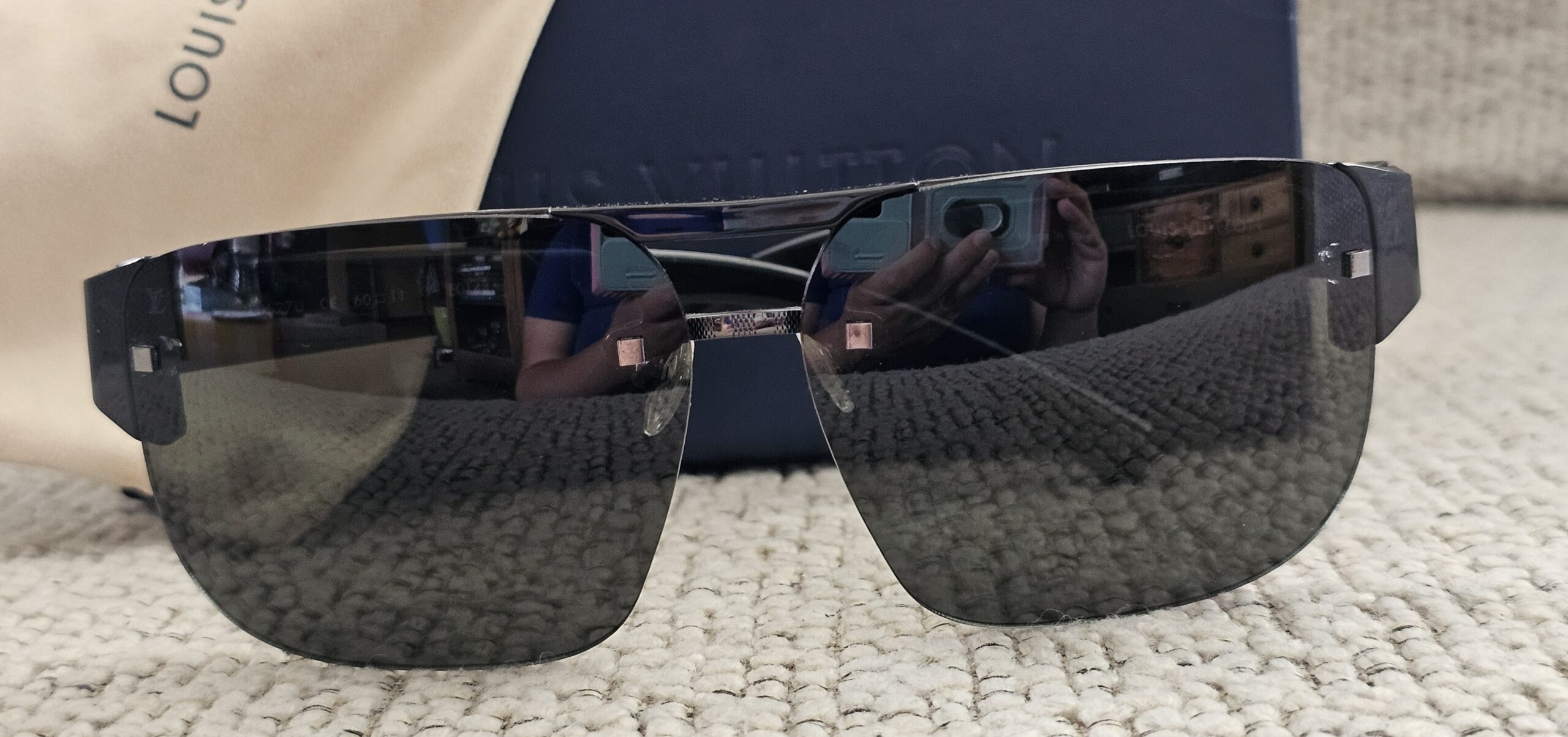 Louis Vuitton Z0527U shield sunglasses in black with dark tinted lenses