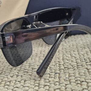 Angled view of the Louis Vuitton Z0527U shield sunglasses showing the flat top frame