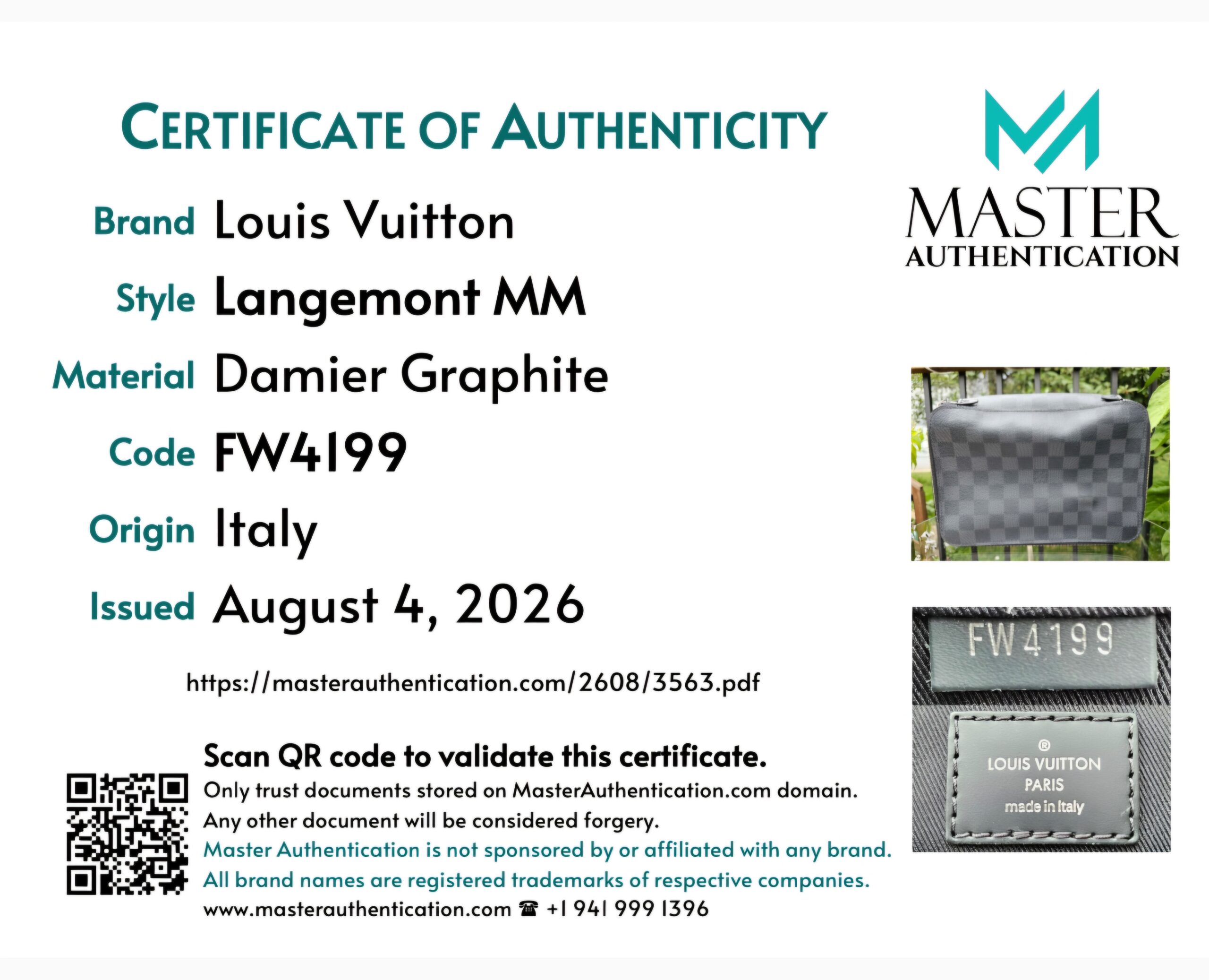Louis Vuitton Graphite Cube Langemont MM - Image 14