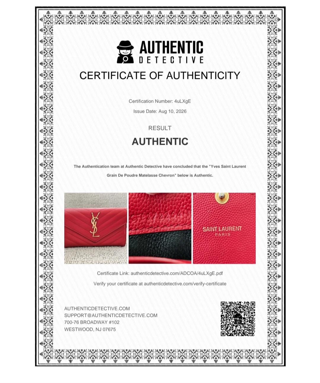 Saint Laurent YSL Cassandre Red Wallet - Image 22
