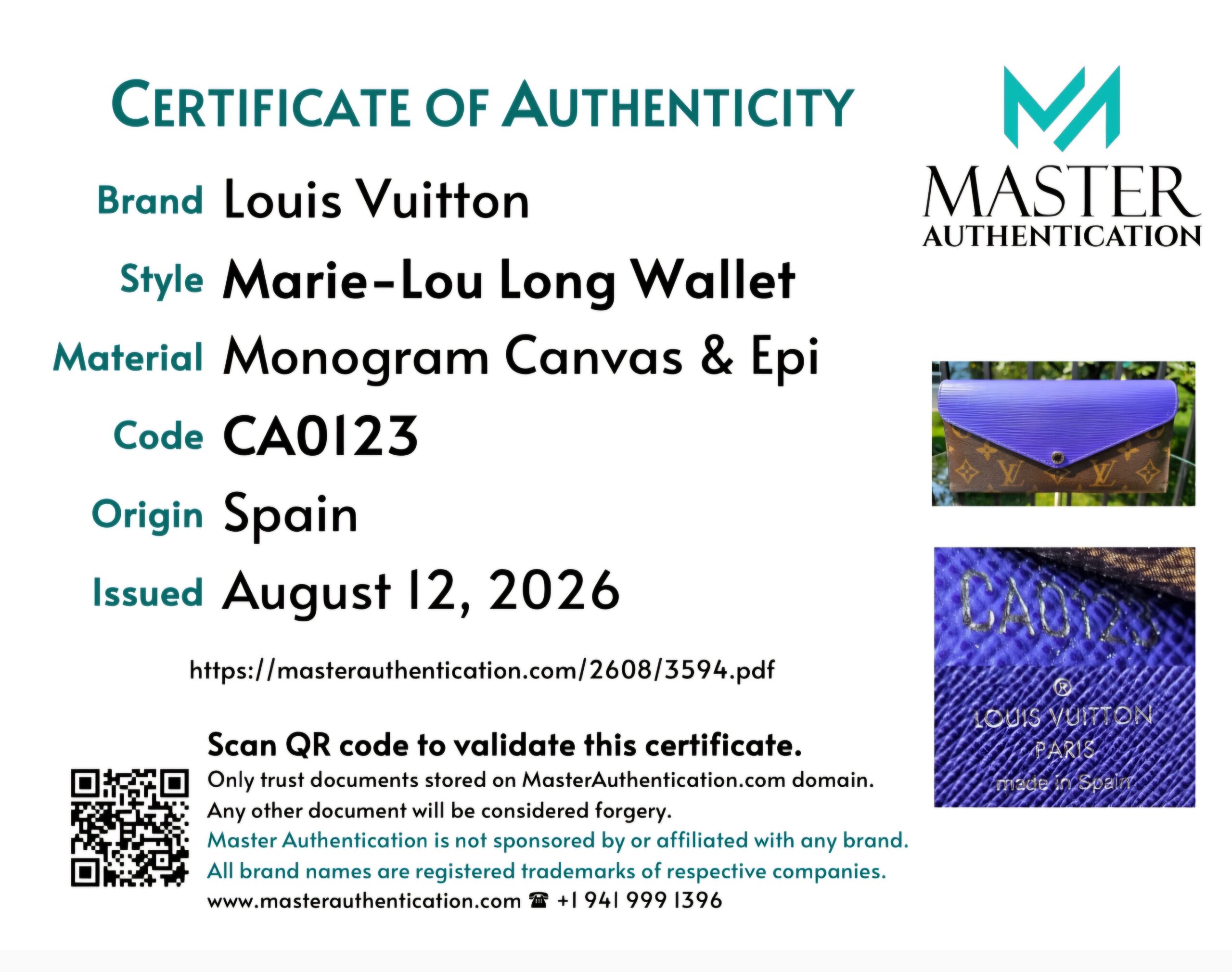 Louis Vuitton Marie Lou Long Wallet in Epi Figue - Image 19
