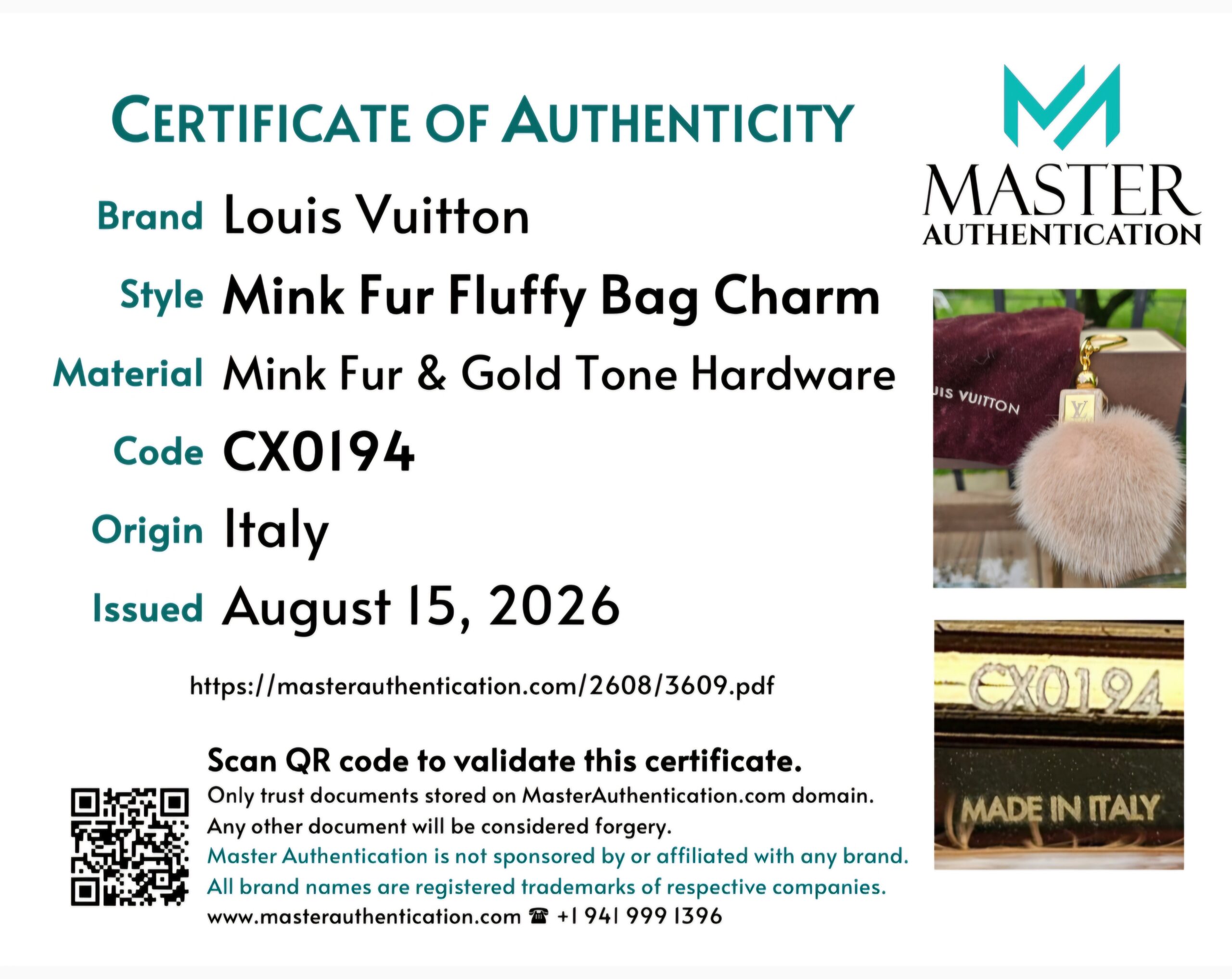 Louis Vuitton Mink Fur Fluffy Charm - Image 11