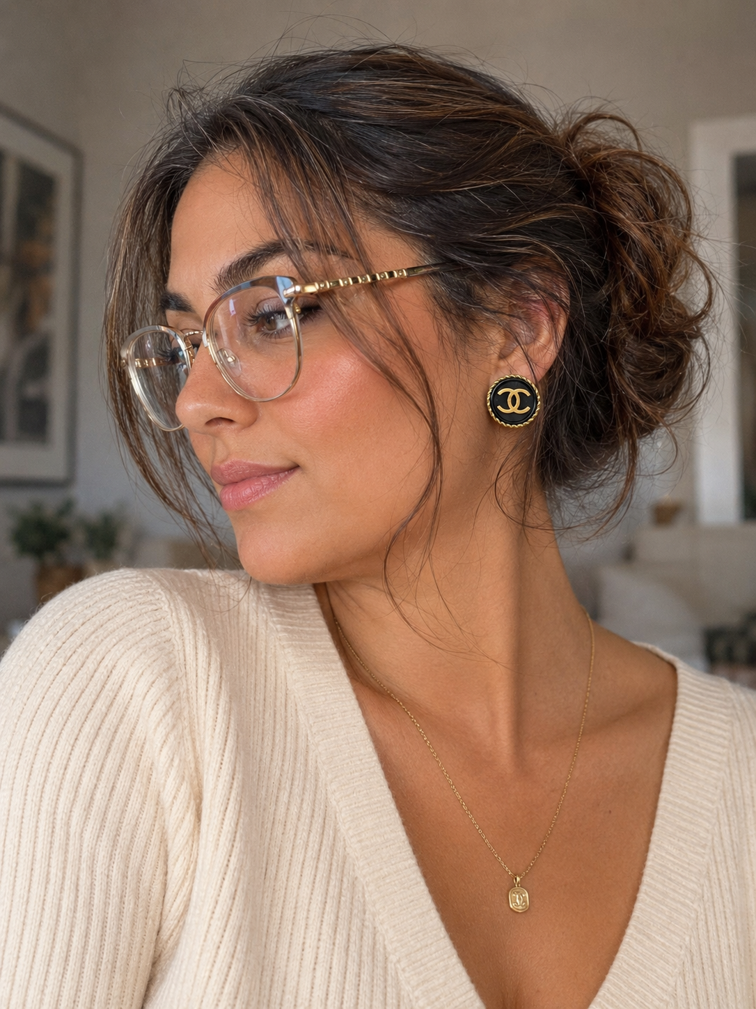 Chanel CC Vintage Clip On Earrings - Image 10