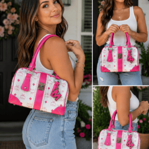 Mcm Visetos Boston Bag Hot Pink - Image 30