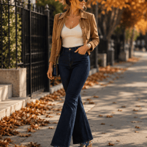 Louis Vuitton printed raffia wedge sandals worn with flared jeans, shown for scale and styling