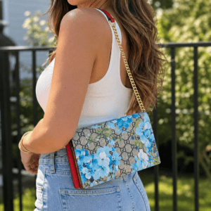 Gucci Blooms Blue Wallet On Chain - Image 21