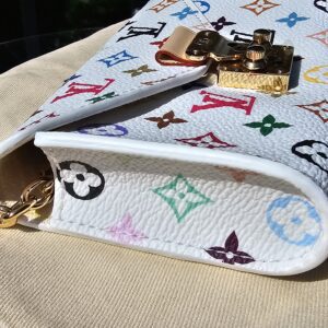 Pouch at an angle showing the side gusset and S-lock