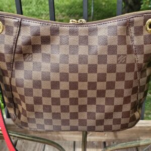 Louis Vuitton South Bank Besace with the strap extended for crossbody wear
