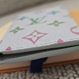 Angled view of the Louis Vuitton Pocket Organizer in Monogram Iridescent Gradient canvas