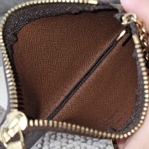 Key Pouch opened to show the brown cross-grain interior