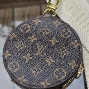 Reverse of the Monogram round pouch showing the canvas