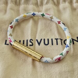 Louis Vuitton x Takashi Murakami Monogram Multicolor Confidential Bracelet White - shown on its dust bag