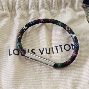 Louis Vuitton x Takashi Murakami Monogram Multicolor Confidential Bracelet Black - shown on its dust bag