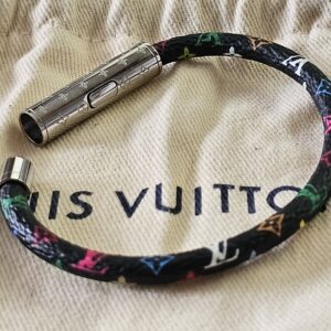 Black Monogram Multicolor Confidential Bracelet with the silver-tone clasp released