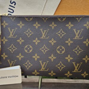 Louis Vuitton Monogram Key Pouch M - shown with its box, dust bag and tag