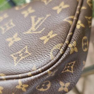Close-up of an edge and seam on the Monogram Multi Pochette Accessoires large pochette