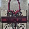 Christian Dior Dioramour D-Chess Heart Medium Book Tote Red - front view with the embroidered CHRISTIAN DIOR PARIS band