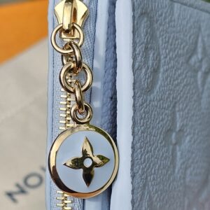 Close-up of the enamel Monogram flower zip charm