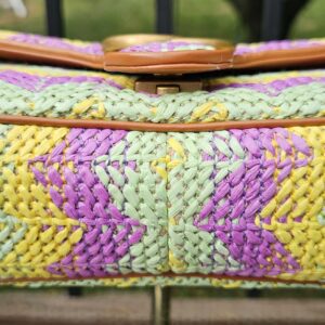 Base of the GG Marmont raffia shoulder bag