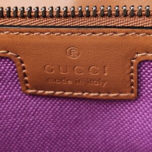 GUCCI made in Italy stamp on the tan leather interior patch