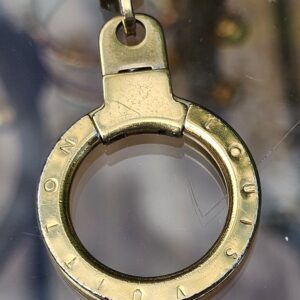 Gold-tone key ring and clasp of the Astropill light key holder