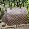 Louis Vuitton Damier Ebene Speedy Bandoulière 30 - front view with the removable shoulder strap attached