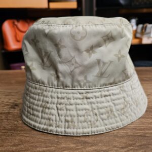 Louis Vuitton Monogram Rain Reversible Bucket Hat Sage Graphite Size M - the sage Monogram side