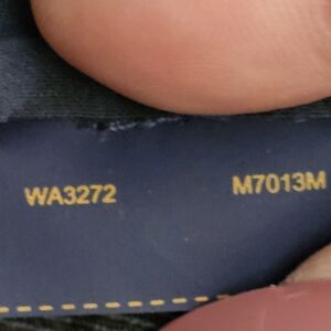 Interior tag reading WA3272 and M7013M