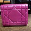 Christian Dior Patent Cannage Wallet Hot Pink - front of the hot pink patent wallet with the Cannage stitching