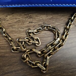 Antiqued gold-tone CD-link chain strap