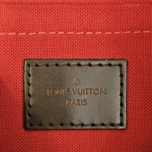 LOUIS VUITTON PARIS patch on the red interior