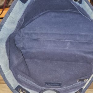 Open Deauville tote showing the roomy textile interior