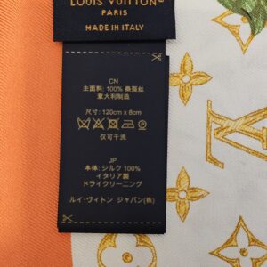 Care label on the bandeau reading Louis Vuitton Paris made in Italy, 100 percent silk