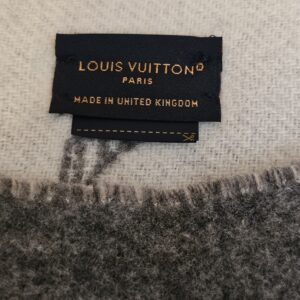 Louis Vuitton Paris Made in United Kingdom label sewn into the scarf