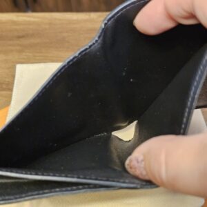 Bill compartment of the Smart Wallet held open