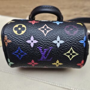 Back view of the black multicolor monogram canvas